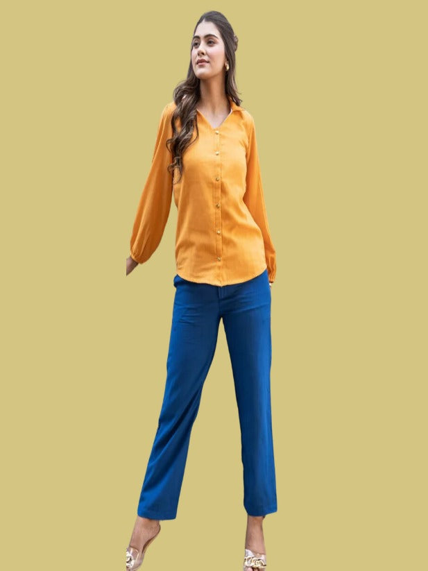 Yellow and blue tops top