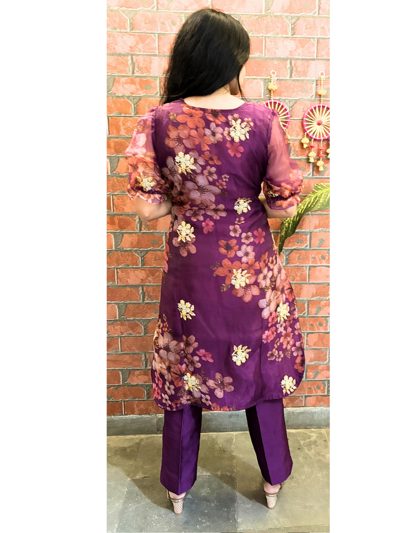 Sewing Shop - Purple Organza embroidered Suit