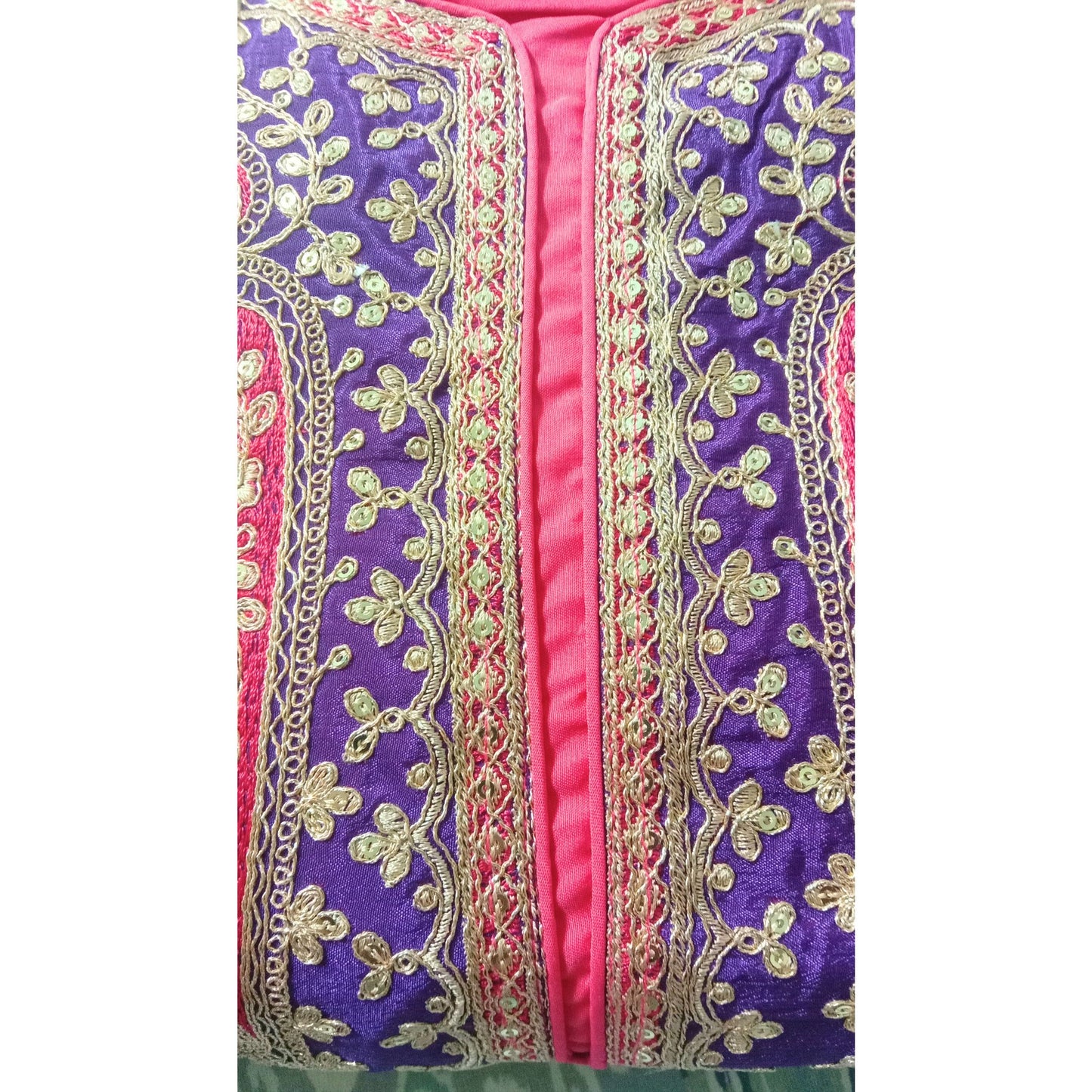 Myror-Ashirwad 3 piece heavy Suit Set for Festive Wear - Pink and Purple - Free Size