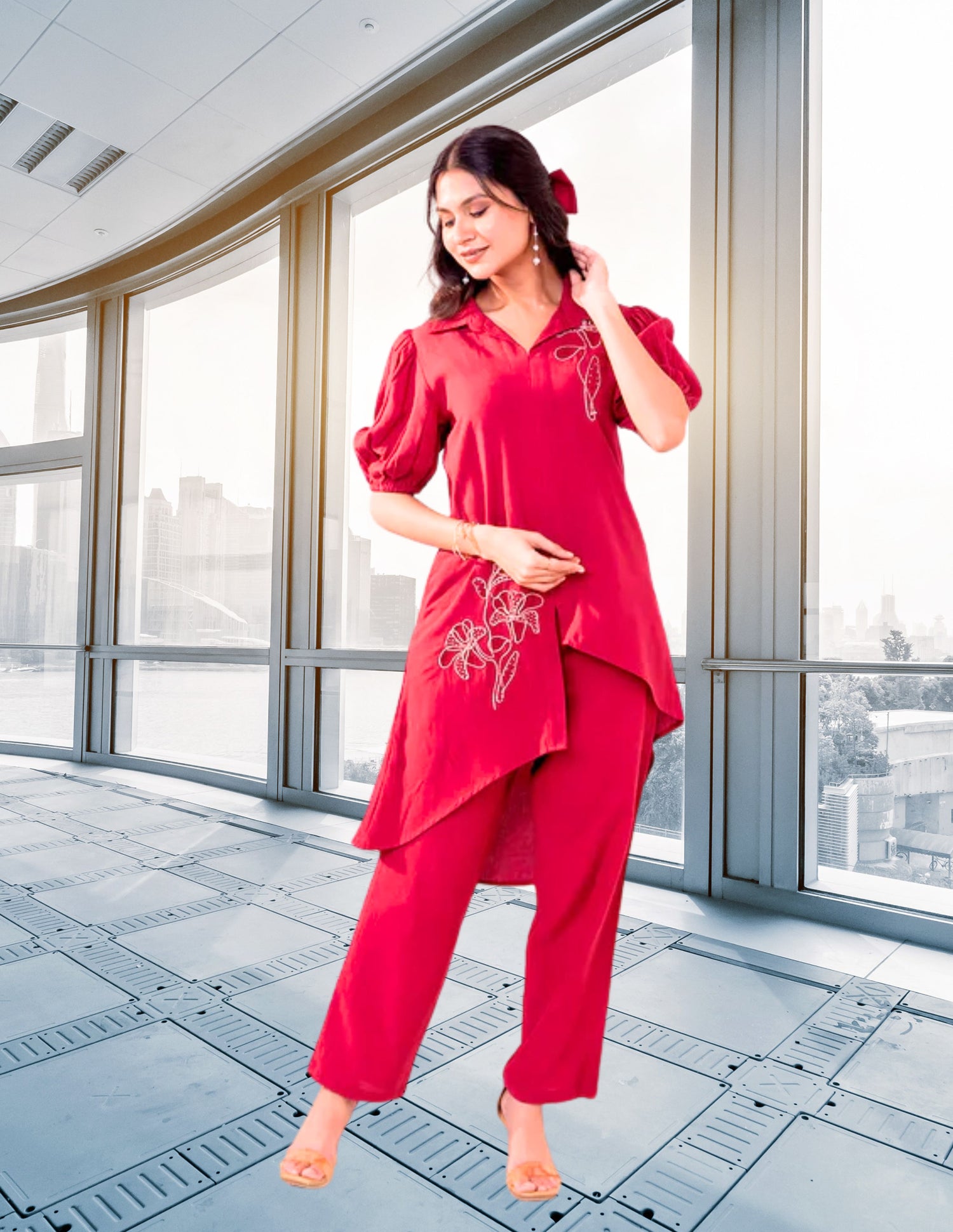 Myror Rust colored coord set for women