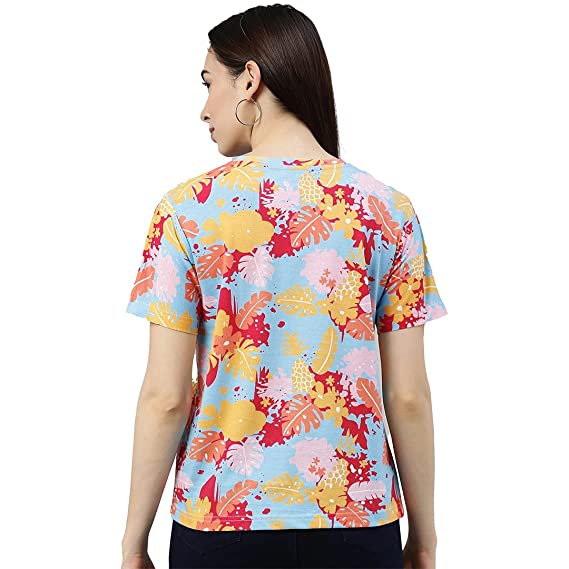 JUNEBERRY® Cotton Half Sleeve Printed T-Shirt for Women