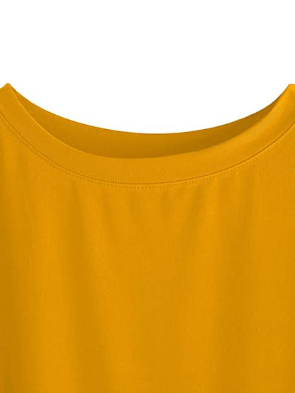 Fabricorn Stylish Plain Up and Down Cotton Tshirt for Women