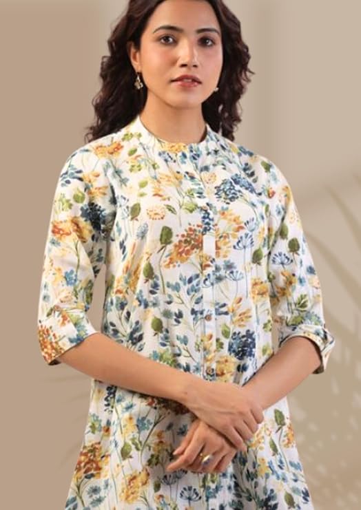 Short Cotton Kurtis with beautiful multicolor floral prints