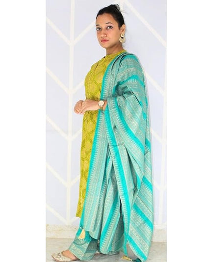 MyRor - Parrot Green Suit for women (shirt, Pant and Dupatta for the festive look)