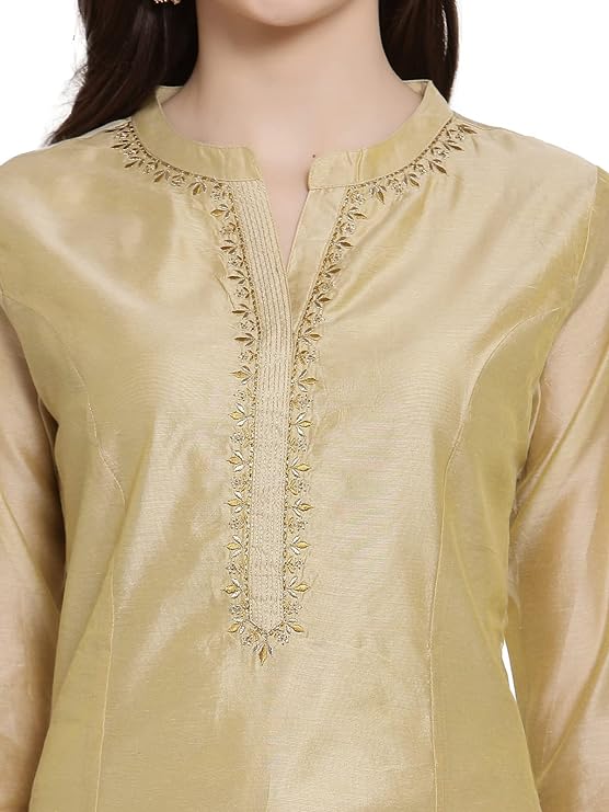 Chanderi Silk Anarkali Kurta for Women