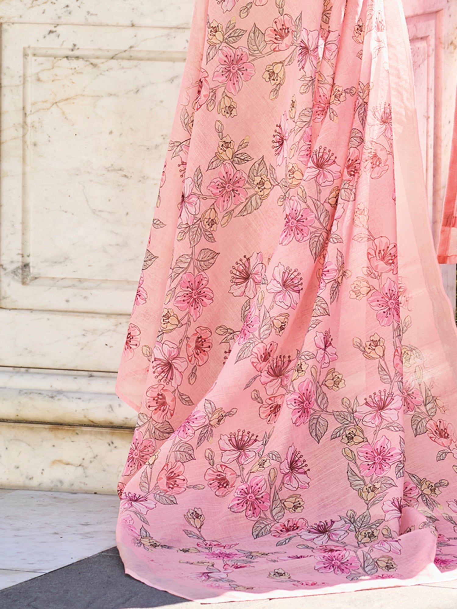 Pink Embroidered Straight Kurta Trousers With Dupatta Set6
