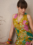 Yellow Printed A-Line Kurta Trousers Set1