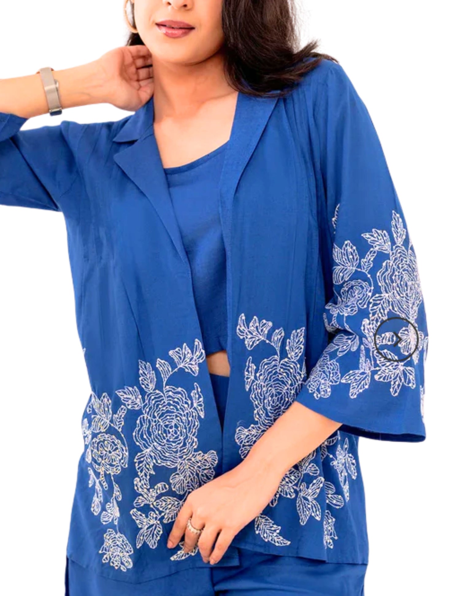 Myror Blue Rayon Coord set with pockets