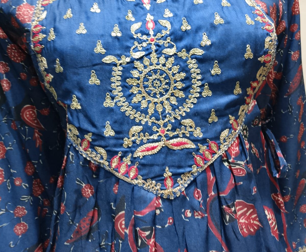 Myror teal blue dress for function party